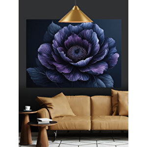 Mor Gül Çiçek Dekoratif Kanvas - Mdf Ahşap Tablo 70x100 cm