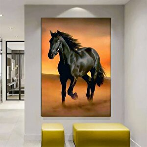 Ofis Dekoru İçin At Kanvas Tablo – Şahlanan At Sanatı – Modern