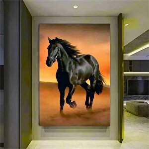 Ofis Dekoru İçin At Kanvas Tablo – Şahlanan At Sanatı – Modern 80x120 cm