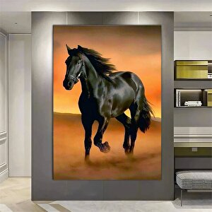 Ofis Dekoru İçin At Kanvas Tablo – Şahlanan At Sanatı – Modern 80x120 cm