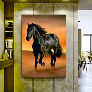 Ofis Dekoru İçin At Kanvas Tablo – Şahlanan At Sanatı – Modern 80x120 cm