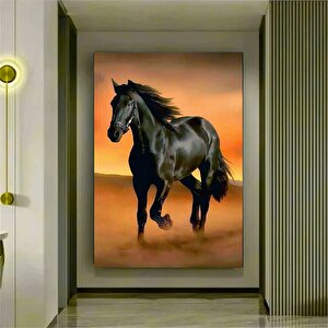 Ofis Dekoru İçin At Kanvas Tablo – Şahlanan At Sanatı – Modern