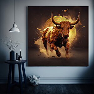 Boğa Posteri; Longhorn Boğa Posteri; İnek Posteri; Boğa Kanvas Baskı; Boğa Tablo; Duvar Sanatı; Kanv