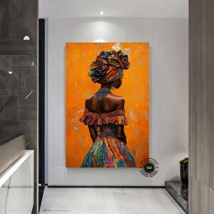 Afrikalı Kadın Portresi Kanvas | Yağlı Boya | Modern Ev Dekoru