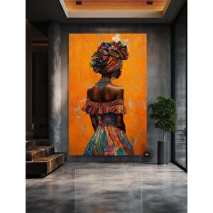 Afrikalı Kadın Portresi Kanvas | Yağlı Boya | Modern Ev Dekoru