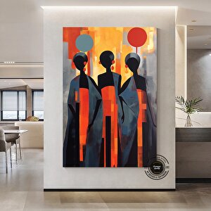 Afrika Kadın Portresi, Afro-amerikan Kültürü, Afrika Kabilesi Duvar Sanatı, Yağlı Boya