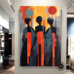 Afrika Kadın Portresi, Afro-amerikan Kültürü, Afrika Kabilesi Duvar Sanatı, Yağlı Boya