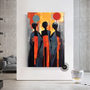 Afrika Kadın Portresi, Afro-amerikan Kültürü, Afrika Kabilesi Duvar Sanatı, Yağlı Boya