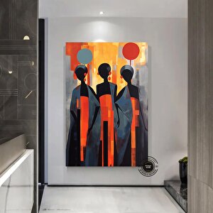 Afrika Kadın Portresi, Afro-amerikan Kültürü, Afrika Kabilesi Duvar Sanatı, Yağlı Boya 60x120 cm