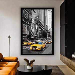 New York Sarı Taksi Kanvas; Şehir Dekoru 30x40 cm