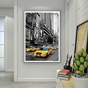 New York Sarı Taksi Kanvas; Şehir Dekoru 30x40 cm