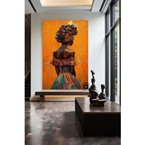 Afrikalı Kadın Portresi Kanvas | Yağlı Boya | Modern Ev Dekoru