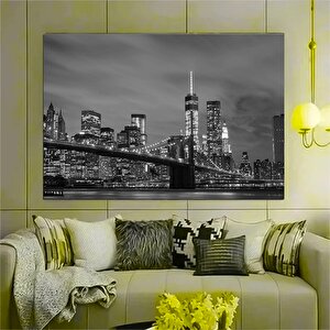 Siyah-beyaz New York Kanvas Baskısı; Nyc Duvar Dekoru; Nyc Ev Dekoru; Modern New York Duvar Sanatı;