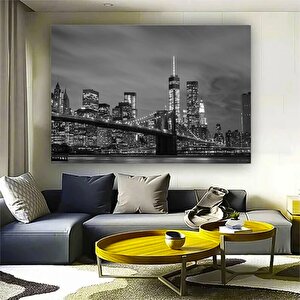 Siyah-beyaz New York Kanvas Baskısı; Nyc Duvar Dekoru; Nyc Ev Dekoru; Modern New York Duvar Sanatı;