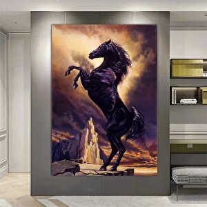 At Tuval Duvar Sanatı Baskısı, At Tuval Baskısı, At Tuval Resmi, Şahlanan At Tuval Dekoru 70x100 cm