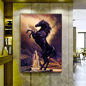 At Tuval Duvar Sanatı Baskısı, At Tuval Baskısı, At Tuval Resmi, Şahlanan At Tuval Dekoru 100x150 cm