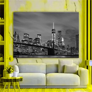 Siyah-beyaz New York Kanvas Baskısı; Nyc Duvar Dekoru; Nyc Ev Dekoru; Modern New York Duvar Sanatı; 40x60 cm