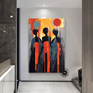 Afrika Kadın Portresi, Afro-amerikan Kültürü, Afrika Kabilesi Duvar Sanatı, Yağlı Boya 40x60 cm