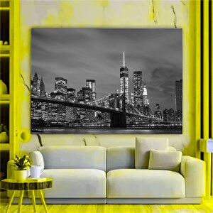 Siyah-beyaz New York Kanvas Baskısı; Nyc Duvar Dekoru; Nyc Ev Dekoru; Modern New York Duvar Sanatı; 90x150 cm