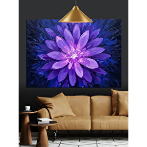Mor Lotus Çiçek Dekoratif Kanvas - Mdf Ahşap Tablo 70x100 cm