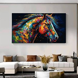 Hayvan Sanatı: Atlar Kanvas Tablosu; Oturma Odası İçin Modern Soyut Baskılar; Poster