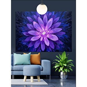 Mor Lotus Çiçek Dekoratif Kanvas - Mdf Ahşap Tablo