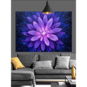 Mor Lotus Çiçek Dekoratif Kanvas - Mdf Ahşap Tablo 70x100 cm