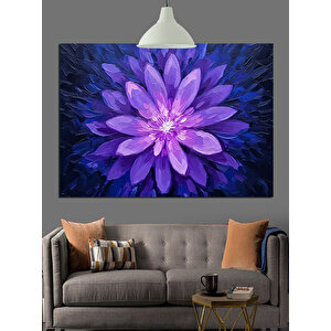 Mor Lotus Çiçek Dekoratif Kanvas - Mdf Ahşap Tablo 70x100 cm