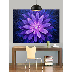 Mor Lotus Çiçek Dekoratif Kanvas - Mdf Ahşap Tablo