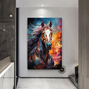 Soyut At Tablosu Kanvas; Büyük At Duvar Sanatı Baskısı; Renkli Soyut Duvar Sanatı; Yatak Üstü Dekoru