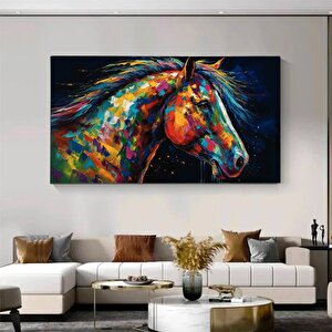 Hayvan Sanatı: Atlar Kanvas Tablosu; Oturma Odası İçin Modern Soyut Baskılar; Poster