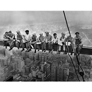Gökdelen Terasında Öğle Yemeği Fotoğraf Posteri – New York Kanvas; Duvar Sanatı; Ev Dekoru; Tarihi N 30x40 cm