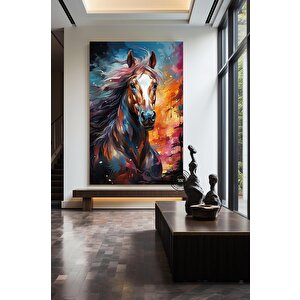 Soyut At Tablosu Kanvas; Büyük At Duvar Sanatı Baskısı; Renkli Soyut Duvar Sanatı; Yatak Üstü Dekoru