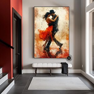 Kanvas Ev Dekoru; Dans Eden Çift Tablosu; Tango Kanvas 70x100 cm