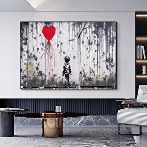 Urban Stil Kanvas | Banksy Stili Kanvas Sanatı | Sokak Graffiti Sanatı Baskısı | Modern Ev Dekor | B 90x150 cm