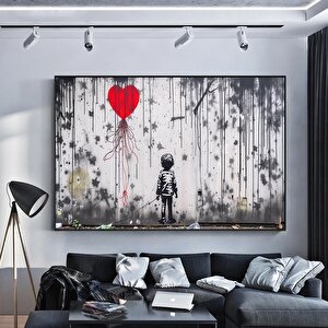 Urban Stil Kanvas | Banksy Stili Kanvas Sanatı | Sokak Graffiti Sanatı Baskısı | Modern Ev Dekor | B 90x150 cm