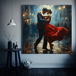 Büyük Kanvas Ev Dekoru, Tango Dans Eden Çift Tablosu