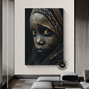 Siyah Çocuk Sanatı Baskısı; Afrika Duvar Sanatı Çok Renkli; Yatak Üstü Duvar Sanatı; Siyah Çocuk Sana 60x120 cm