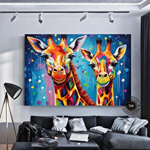 Graffiti Kanvas; Zürafa Kanvas; Renkli Hayvan Sanatı