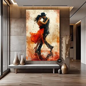 Kanvas Ev Dekoru; Dans Eden Çift Tablosu; Tango Kanvas 70x150 cm