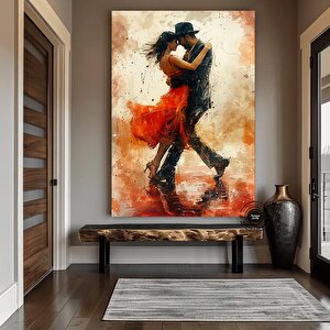 Kanvas Ev Dekoru; Dans Eden Çift Tablosu; Tango Kanvas