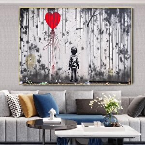 Urban Stil Kanvas | Banksy Stili Kanvas Sanatı | Sokak Graffiti Sanatı Baskısı | Modern Ev Dekor | B