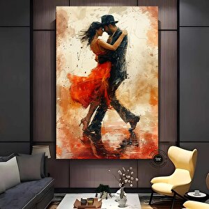 Kanvas Ev Dekoru; Dans Eden Çift Tablosu; Tango Kanvas