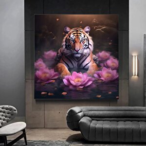 Kaplan Kanvas Tablo – Kaplan Hayvan Baskısı – Ev Dekoru 50x50 cm