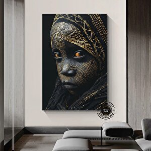 Siyah Çocuk Sanatı Baskısı; Afrika Duvar Sanatı Çok Renkli; Yatak Üstü Duvar Sanatı; Siyah Çocuk Sana 60x90 cm