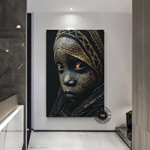 Siyah Çocuk Sanatı Baskısı; Afrika Duvar Sanatı Çok Renkli; Yatak Üstü Duvar Sanatı; Siyah Çocuk Sana 60x90 cm