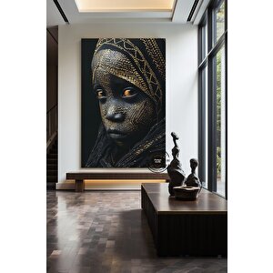 Siyah Çocuk Sanatı Baskısı; Afrika Duvar Sanatı Çok Renkli; Yatak Üstü Duvar Sanatı; Siyah Çocuk Sana 60x90 cm