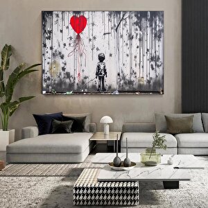 Urban Stil Kanvas | Banksy Stili Kanvas Sanatı | Sokak Graffiti Sanatı Baskısı | Modern Ev Dekor | B 70x150 cm