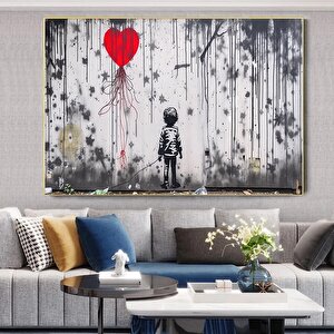 Urban Stil Kanvas | Banksy Stili Kanvas Sanatı | Sokak Graffiti Sanatı Baskısı | Modern Ev Dekor | B