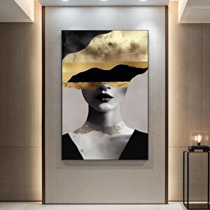 Altın Kadın Kanvas Tablosu, Soyut Kadın Kanvas Baskısı, Moda Duvar Dekoru, Kadın Duvar Tablosu